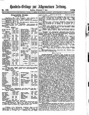 Allgemeine Zeitung. Handelsbeilage (Allgemeine Zeitung) Samstag 5. Juni 1875