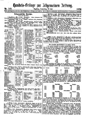 Allgemeine Zeitung. Handelsbeilage (Allgemeine Zeitung) Donnerstag 22. Juli 1875