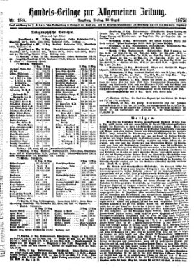 Allgemeine Zeitung. Handelsbeilage (Allgemeine Zeitung) Freitag 13. August 1875