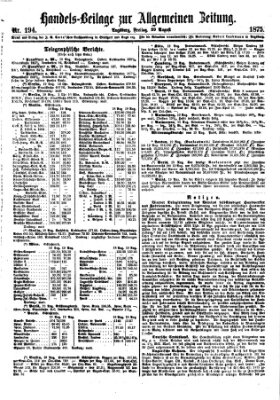 Allgemeine Zeitung. Handelsbeilage (Allgemeine Zeitung) Freitag 20. August 1875