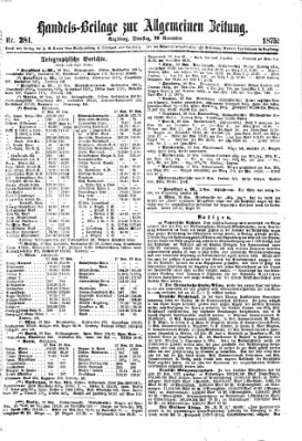 Allgemeine Zeitung. Handelsbeilage (Allgemeine Zeitung) Dienstag 30. November 1875