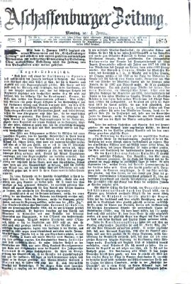 Aschaffenburger Zeitung Montag 4. Januar 1875