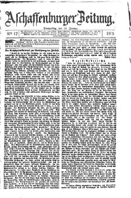 Aschaffenburger Zeitung Donnerstag 14. Januar 1875