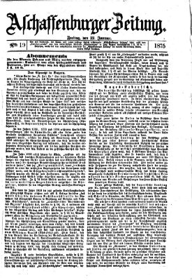 Aschaffenburger Zeitung Freitag 22. Januar 1875