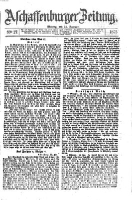 Aschaffenburger Zeitung Montag 25. Januar 1875