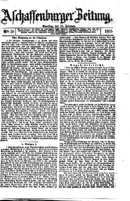 Aschaffenburger Zeitung Samstag 13. Februar 1875