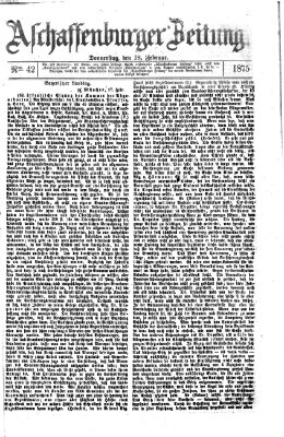 Aschaffenburger Zeitung Donnerstag 18. Februar 1875