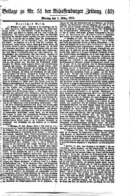 Aschaffenburger Zeitung Montag 1. März 1875