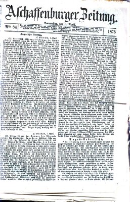 Aschaffenburger Zeitung Donnerstag 8. April 1875