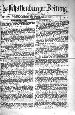 Aschaffenburger Zeitung Mittwoch 28. April 1875