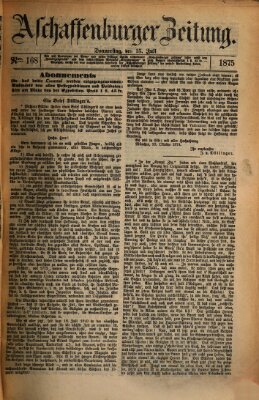 Aschaffenburger Zeitung Donnerstag 15. Juli 1875