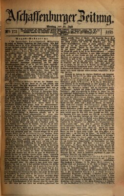 Aschaffenburger Zeitung Montag 19. Juli 1875