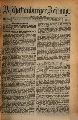 Aschaffenburger Zeitung Freitag 30. Juli 1875