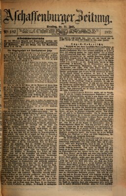 Aschaffenburger Zeitung Samstag 31. Juli 1875