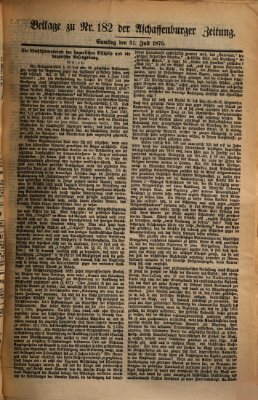 Aschaffenburger Zeitung Samstag 31. Juli 1875