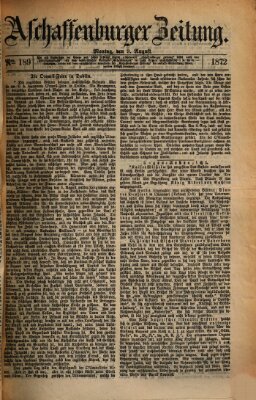 Aschaffenburger Zeitung Montag 9. August 1875