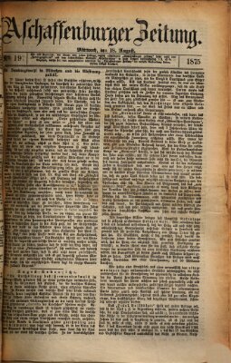 Aschaffenburger Zeitung Mittwoch 18. August 1875