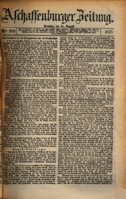 Aschaffenburger Zeitung Samstag 21. August 1875