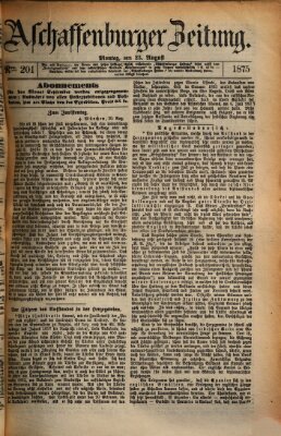 Aschaffenburger Zeitung Montag 23. August 1875