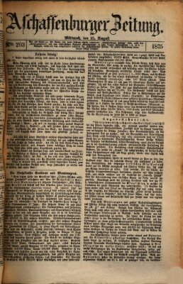 Aschaffenburger Zeitung Mittwoch 25. August 1875