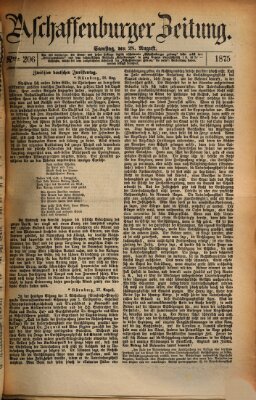 Aschaffenburger Zeitung Samstag 28. August 1875