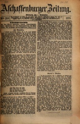 Aschaffenburger Zeitung Mittwoch 1. September 1875