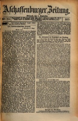 Aschaffenburger Zeitung Mittwoch 8. September 1875