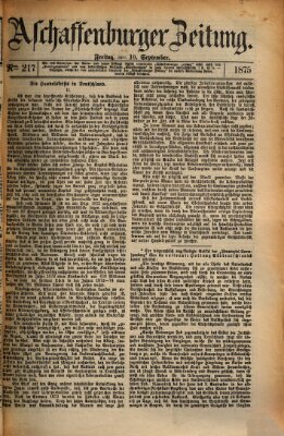 Aschaffenburger Zeitung Freitag 10. September 1875