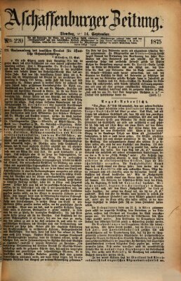 Aschaffenburger Zeitung Dienstag 14. September 1875