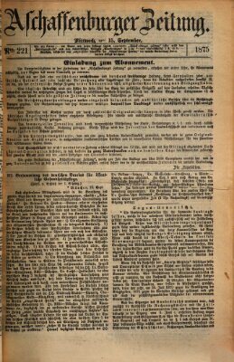 Aschaffenburger Zeitung Mittwoch 15. September 1875