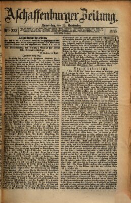 Aschaffenburger Zeitung Donnerstag 16. September 1875