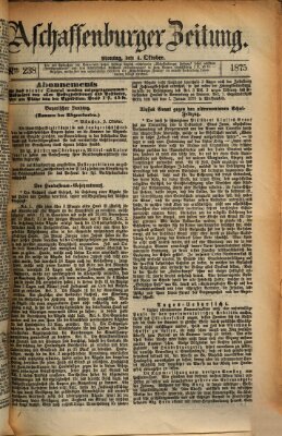 Aschaffenburger Zeitung Montag 4. Oktober 1875