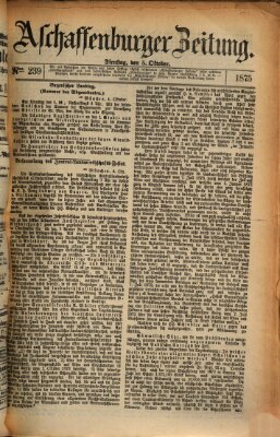 Aschaffenburger Zeitung Dienstag 5. Oktober 1875