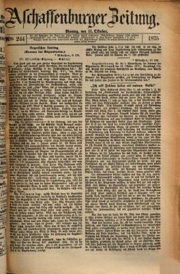 Aschaffenburger Zeitung Montag 11. Oktober 1875