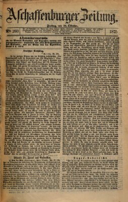 Aschaffenburger Zeitung Freitag 29. Oktober 1875