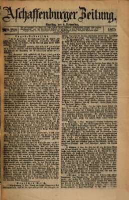 Aschaffenburger Zeitung Montag 8. November 1875