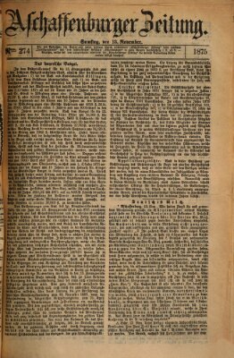 Aschaffenburger Zeitung Samstag 13. November 1875