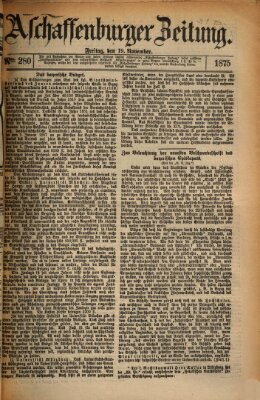 Aschaffenburger Zeitung Freitag 19. November 1875