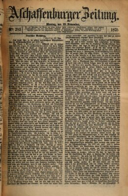 Aschaffenburger Zeitung Montag 22. November 1875