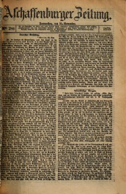 Aschaffenburger Zeitung Donnerstag 25. November 1875