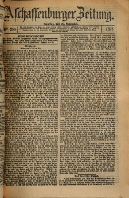 Aschaffenburger Zeitung Samstag 27. November 1875