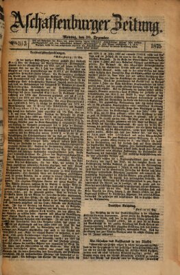 Aschaffenburger Zeitung Montag 20. Dezember 1875