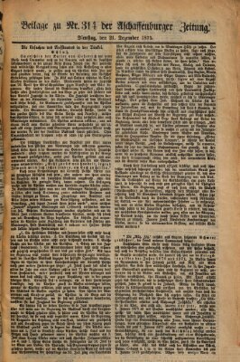 Aschaffenburger Zeitung Dienstag 21. Dezember 1875