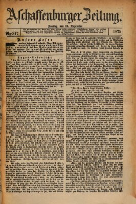 Aschaffenburger Zeitung Freitag 24. Dezember 1875