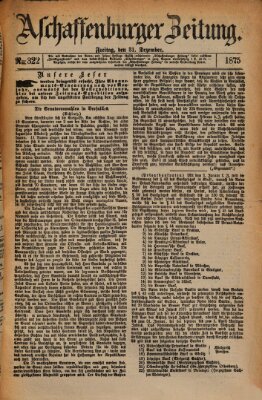 Aschaffenburger Zeitung Freitag 31. Dezember 1875