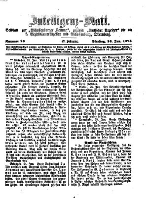 Aschaffenburger Zeitung. Intelligenz-Blatt : Beiblatt zur Aschaffenburger Zeitung ; zugleich amtlicher Anzeiger für die K. Bezirksämter Aschaffenburg, Alzenau und Obernburg (Aschaffenburger Zeitung) Dienstag 26. Januar 1875