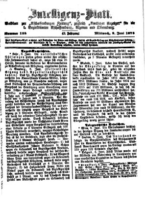 Aschaffenburger Zeitung. Intelligenz-Blatt : Beiblatt zur Aschaffenburger Zeitung ; zugleich amtlicher Anzeiger für die K. Bezirksämter Aschaffenburg, Alzenau und Obernburg (Aschaffenburger Zeitung) Mittwoch 9. Juni 1875