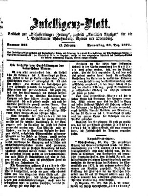 Aschaffenburger Zeitung. Intelligenz-Blatt : Beiblatt zur Aschaffenburger Zeitung ; zugleich amtlicher Anzeiger für die K. Bezirksämter Aschaffenburg, Alzenau und Obernburg (Aschaffenburger Zeitung) Donnerstag 30. Dezember 1875