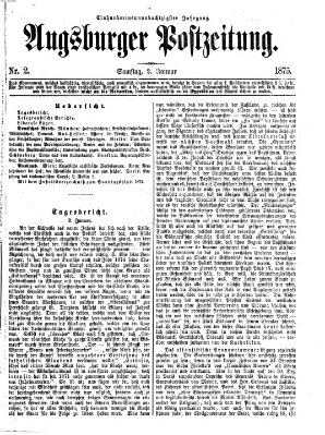 Augsburger Postzeitung Samstag 2. Januar 1875