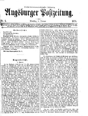 Augsburger Postzeitung Dienstag 5. Januar 1875